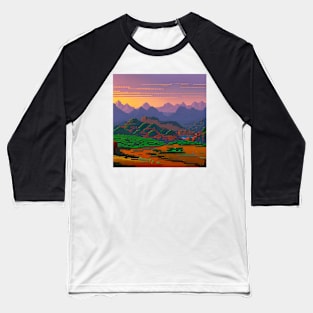 Retro video game nostalgia landscape Baseball T-Shirt